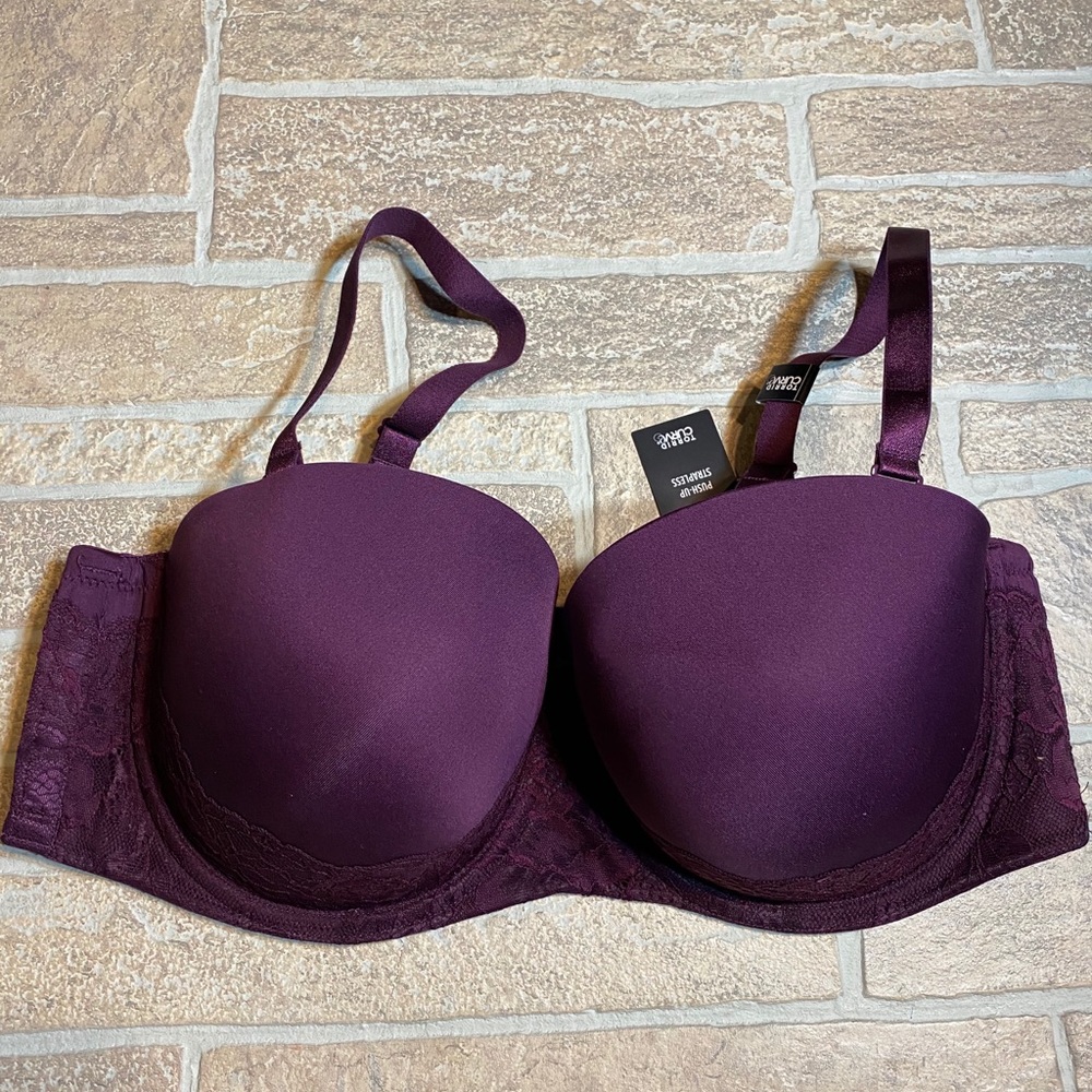 Torrid Push Up Strapless Bra Purple Lace Trim NWT - Picture 3 of 3